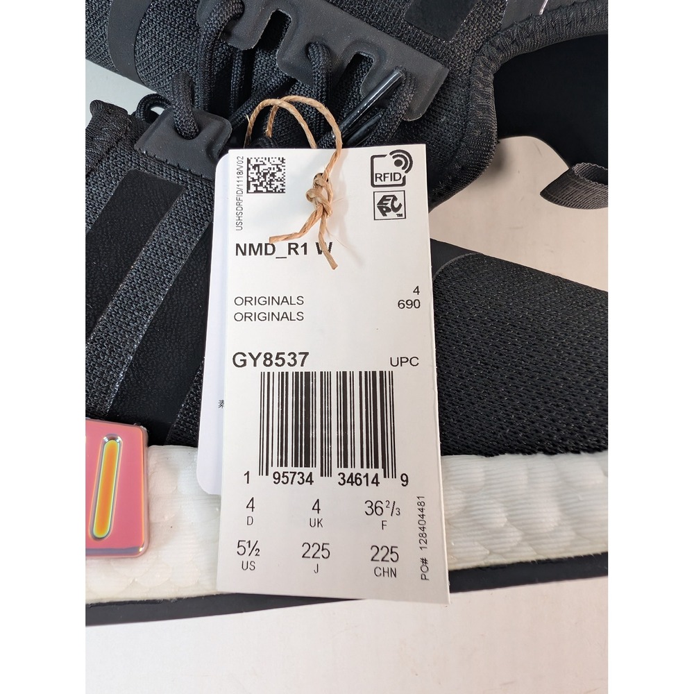 Adidas NMD R1 W GY8537 Black White Purple Stripes Running Sneakers Women 5.5 - Picture 7 of 11